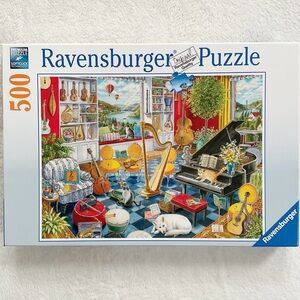 Ravensburger 500 Pc Music Room Puzzle Cats Piano Ingrid Slyder